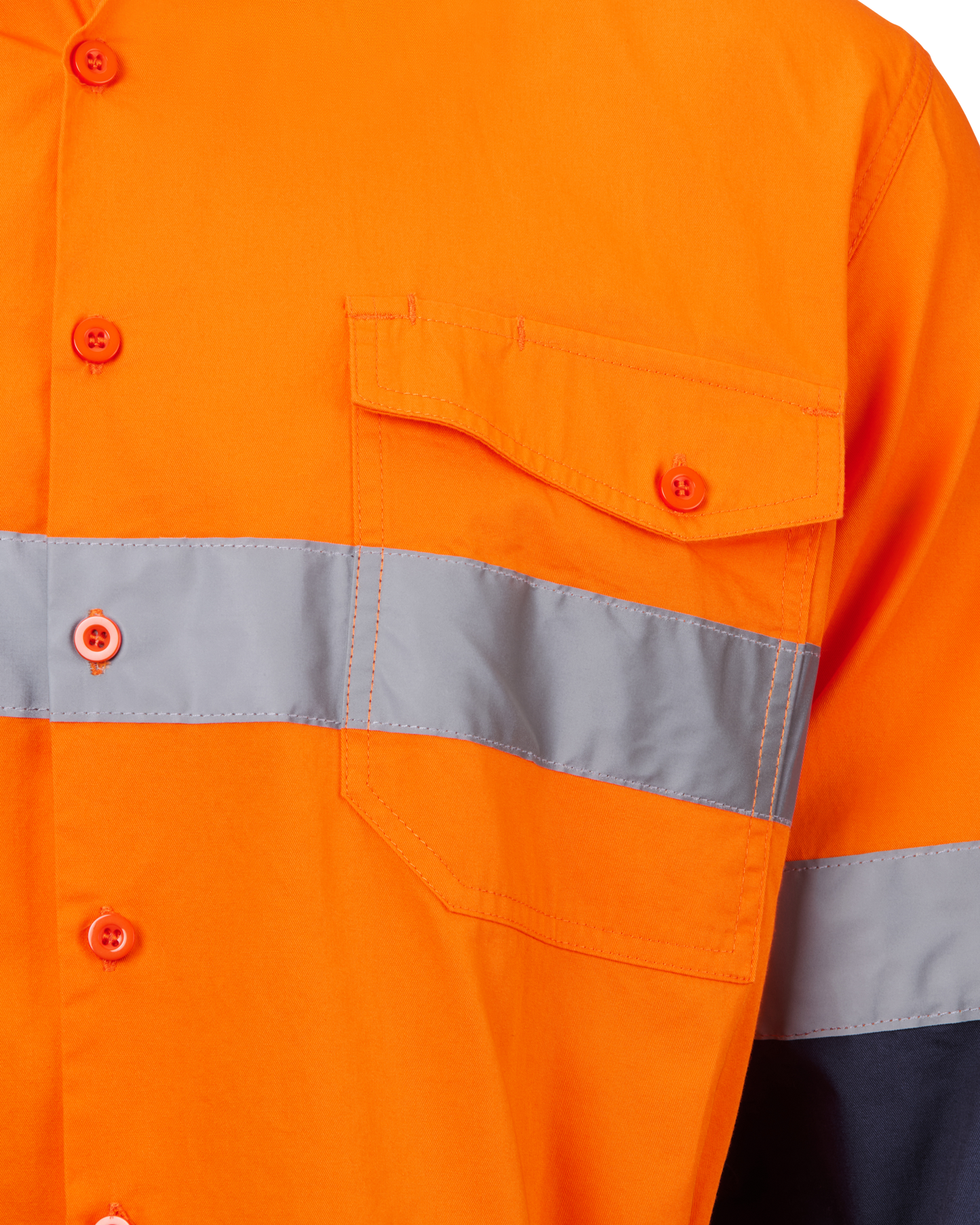 Industrial Hi Vis Shirt Hoop Taped Orange- Free Logos
