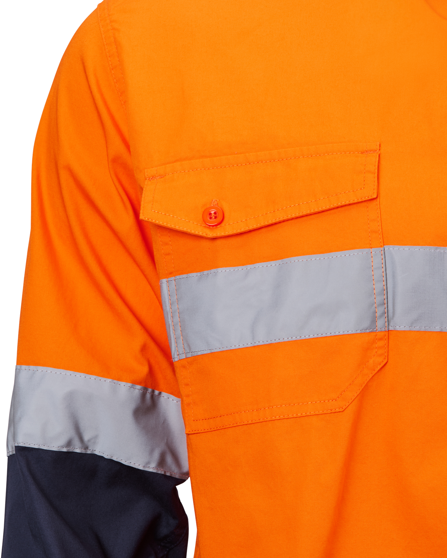 Industrial Hi Vis Shirt Hoop Taped Orange- Free Logos