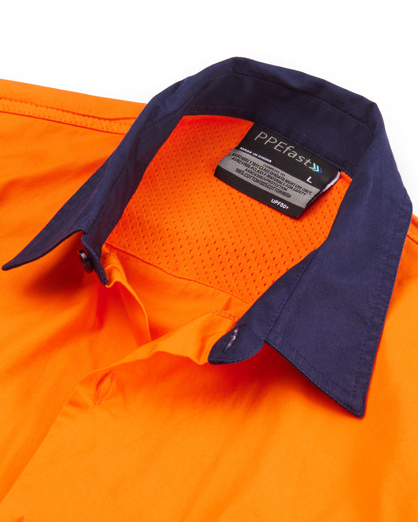 Industrial Hi Vis Shirt Hoop Taped Orange- Free Logos