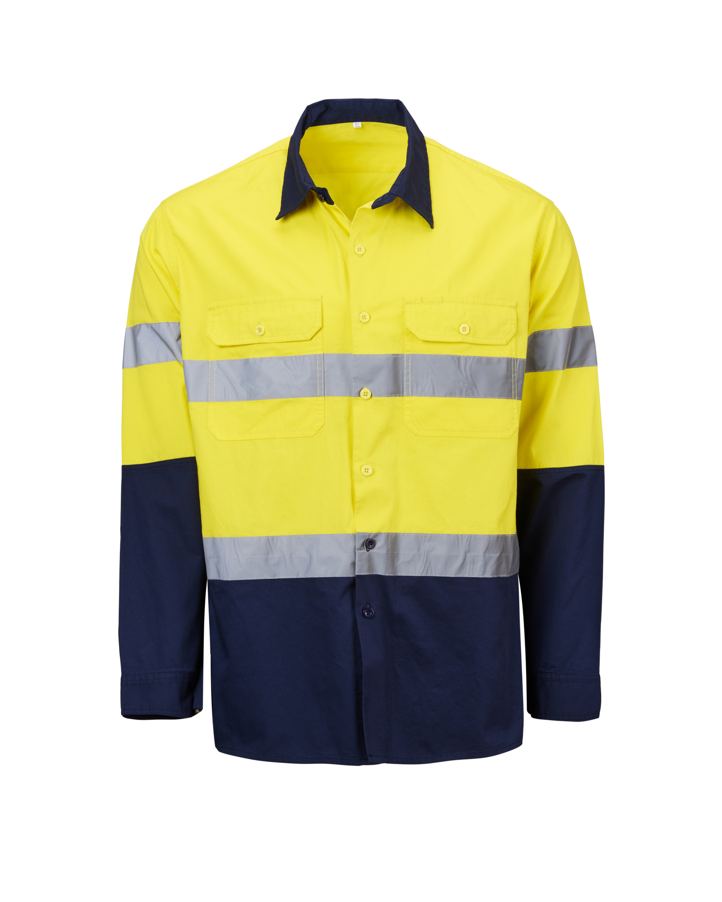 Industrial Hi Vis Shirt Hoop Taped Yellow- Free Logos