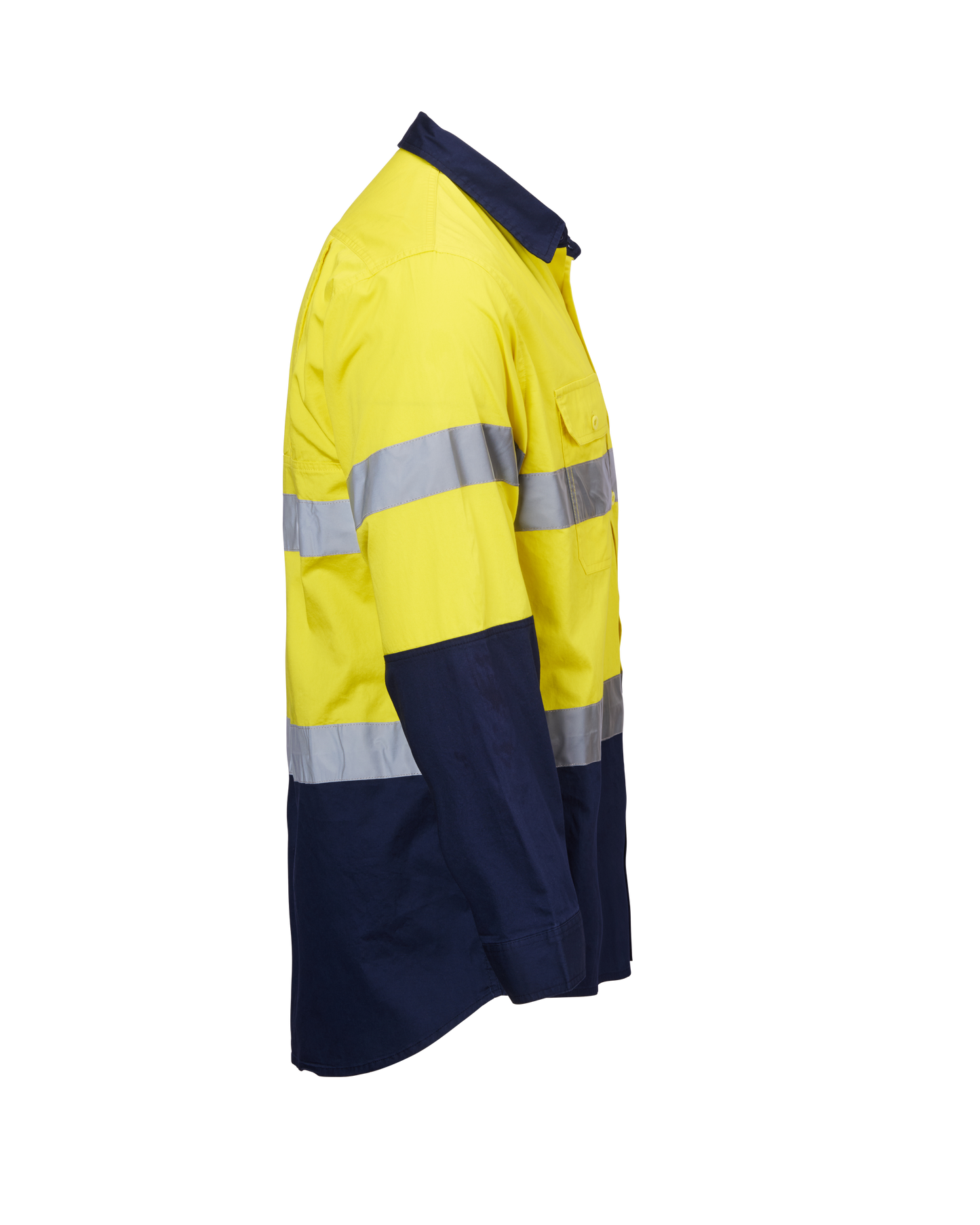 Industrial Hi Vis Shirt Hoop Taped Yellow- Free Logos
