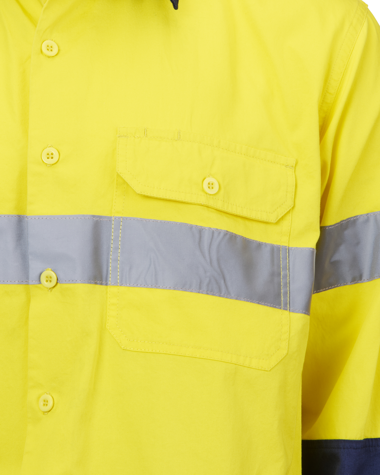 Industrial Hi Vis Shirt Hoop Taped Yellow- Free Logos